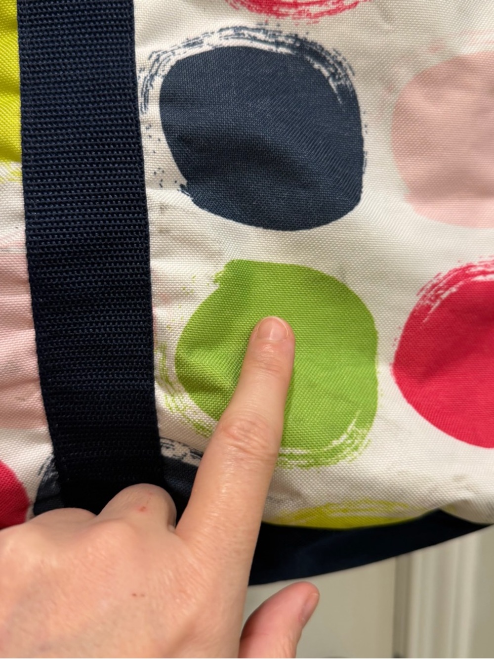 Thirty One 31 Bag Large Canvas Polka Dot Watermelon Heather Utility Tote Bag - Picture 2 of 12